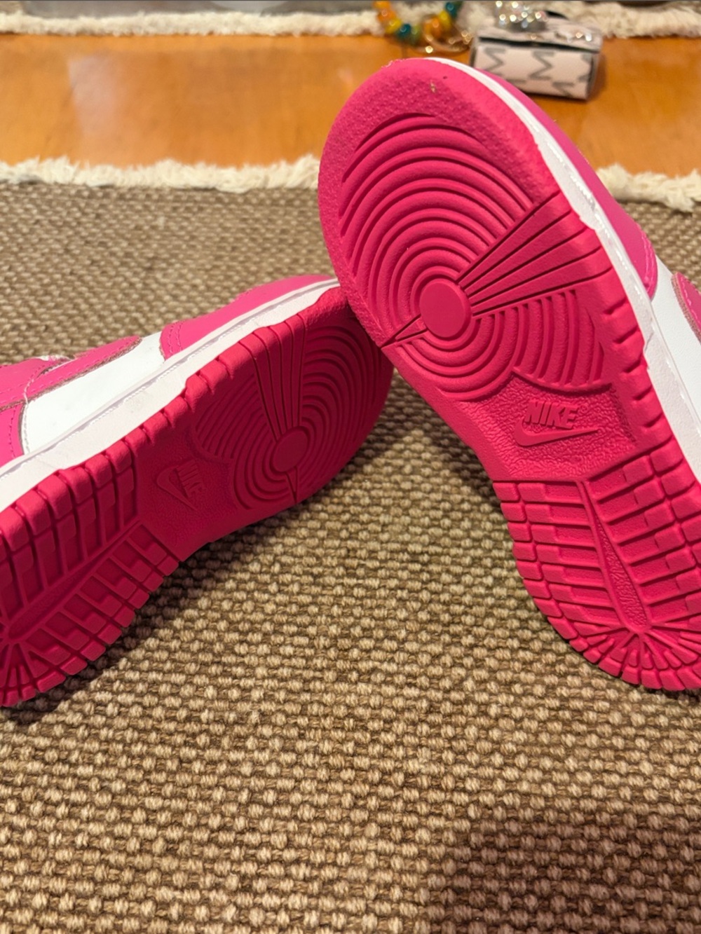 Nike Kids Hot Pink and White Low-Top Sneakers - Picture 3 of 3